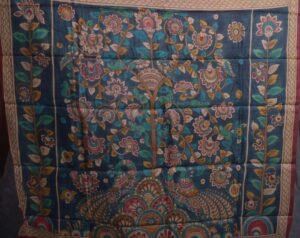 Hand painted KALAMKARI pure TUSSAR ETHNIC Sari with blouse piece.